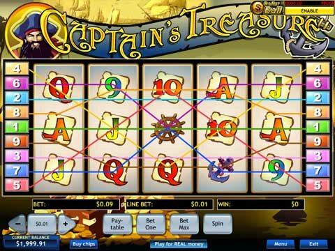 Captain's Treasure Pokies Machine